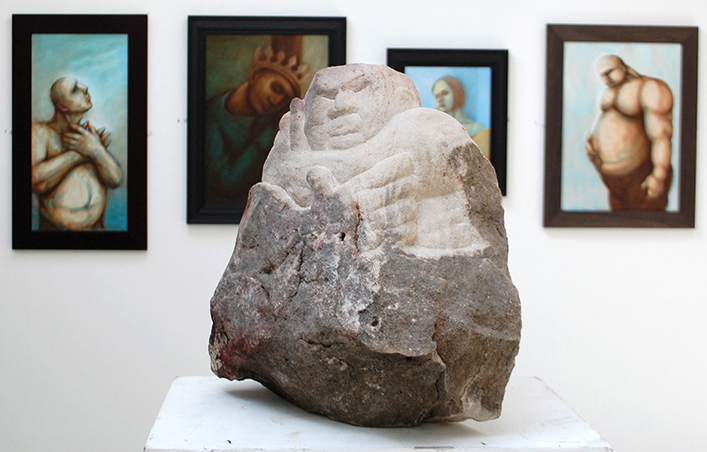 lennon sculpture and paintings