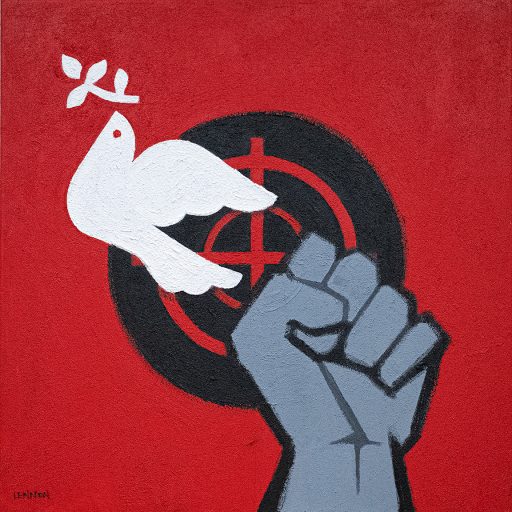 CASH FROM CHAOS / 2023 / ACRYLIC ON CANVAS / 60 x 60cm / SOLD CASH FROM CHAOS / 2023