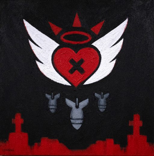IN GOD'S NAME / 2023 / ACRYLIC ON CANVAS / 60 x 60cm / £325 + PP IN GOD'S NAME / 2023