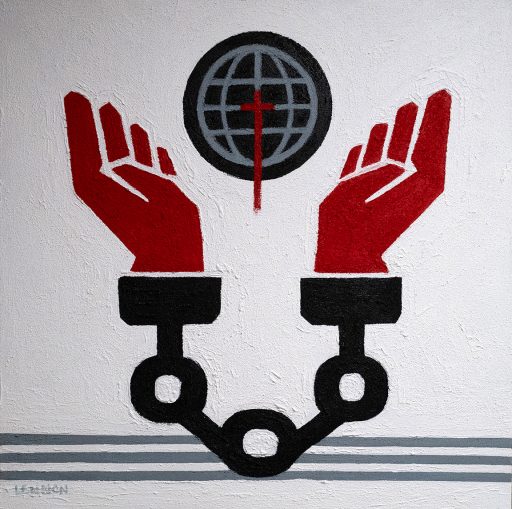 NEEDLESS MADNESS / 2023 / ACRYLIC ON CANVAS / 60 x 60cm / £325 NEEDLESS MADNESS / 2023